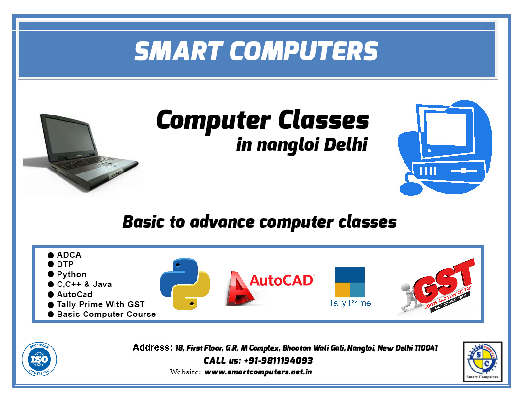 Basic to advance computer classes in Nangloi Delhi.